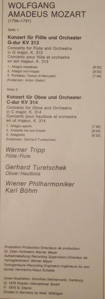 Wolfgang Amadeus Mozart - Karl Böhm / Wiener Philharmoniker / Gerhard Turetschek / Werner Tripp - Flötenkonzert (Flute Concerto) Nr. 1 / Oboenkonzert (Oboe Concert) | Deutsche Grammophon (2530 527) - 3 Wolfgang Amadeus Mozart - Karl Böhm / Wiener Philharmoniker / Gerhard Turetschek / Werner Tripp - Flötenkonzert (Flute Concerto) Nr. 1 / Oboenkonzert (Oboe Concert) | Deutsche Grammophon (2530 527) - 3