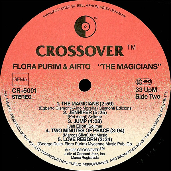 Flora Purim And Airto Moreira - The Magicians | Crossover Records (CR-5001) - 3