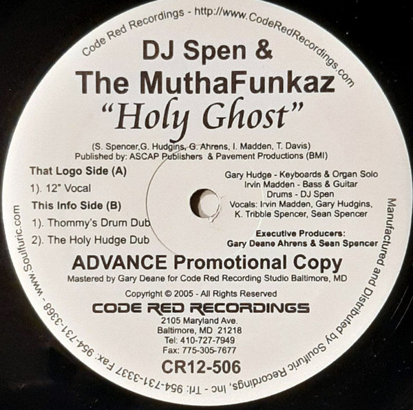DJ Spen & The MuthaFunkaz - Holy Ghost | Code Red Recordings (CR12-506) - main