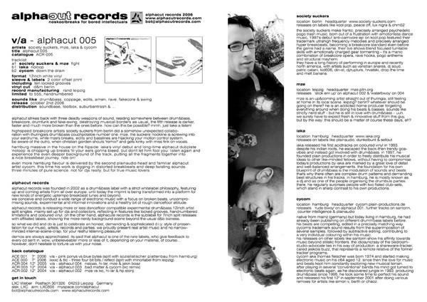 Society Suckers & MZE / Iaka / Cycom - Alphacut 005 | Alphacut Records (ACR 005) - 4 Society Suckers & MZE / Iaka / Cycom - Alphacut 005 | Alphacut Records (ACR 005) - 4