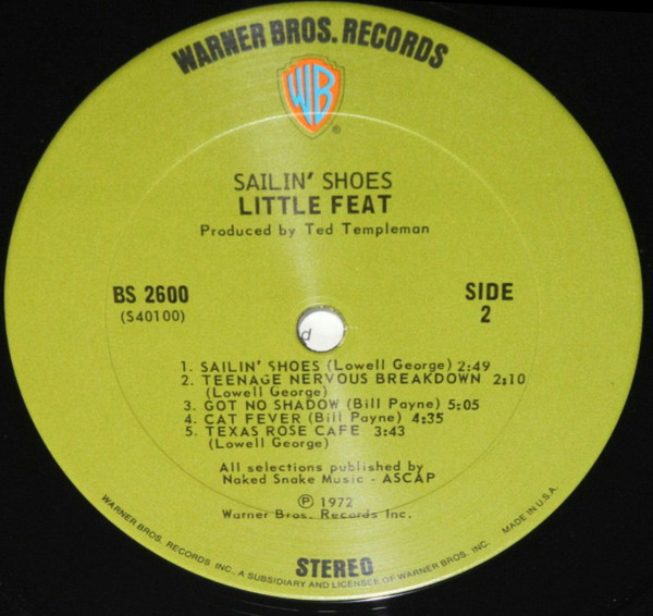 Little Feat - Sailin' Shoes | Warner Bros. Records (BS 2600) - 3 Little Feat - Sailin' Shoes | Warner Bros. Records (BS 2600) - 3