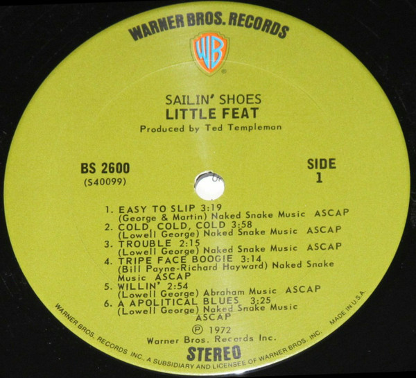 Little Feat - Sailin' Shoes | Warner Bros. Records (BS 2600) - 2 Little Feat - Sailin' Shoes | Warner Bros. Records (BS 2600) - 2
