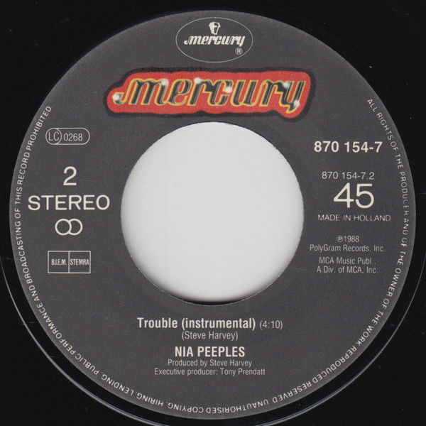 Nia Peeples - Trouble | Mercury (870 154-7) - 4