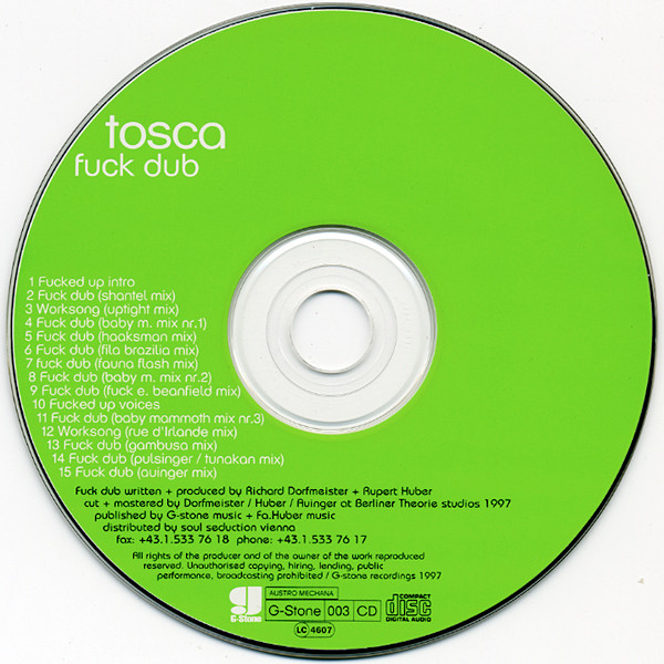 Tosca - Fuck Dub | G-Stone Recordings (G-Stone 003 CD) - 3