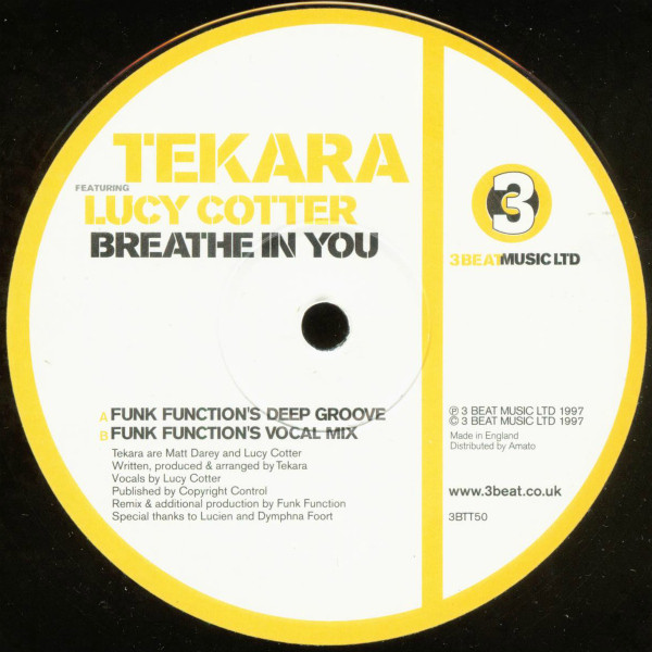 Tekara Featuring Lucy Cotter - Breathe In You (The Funk Function Mixes) | 3 Beat Music Ltd. (3BTT50) - 2