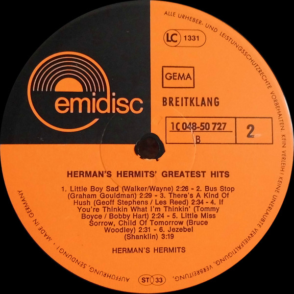 Herman's Hermits - Greatest Hits | Emidisc (C 048-50 727) - main Herman's Hermits - Greatest Hits | Emidisc (C 048-50 727) - main