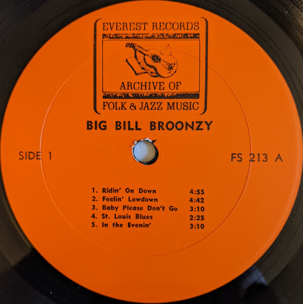 Big Bill Broonzy - Big Bill Broonzy | Archive Of Folk Music (FS-213) - 3 Big Bill Broonzy - Big Bill Broonzy | Archive Of Folk Music (FS-213) - 3