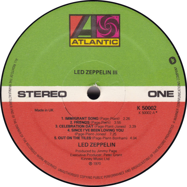 Led Zeppelin - Led Zeppelin III | Atlantic (K 50002) - 3