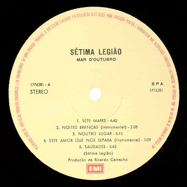 Sétima Legião - Mar D'Outubro | EMI (1776381) - 3 Sétima Legião - Mar D'Outubro | EMI (1776381) - 3