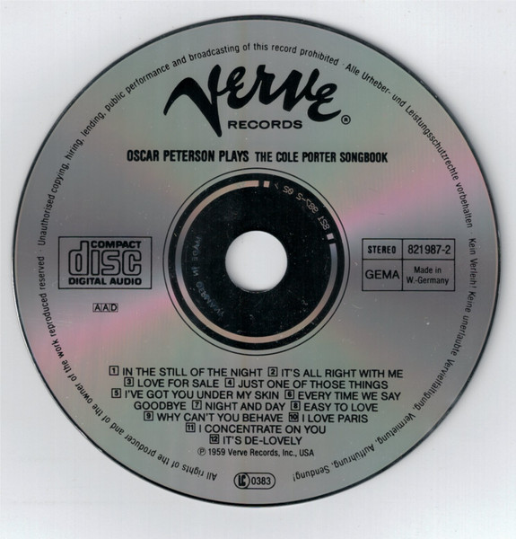 Oscar Peterson - Oscar Peterson Plays The Cole Porter Songbook | Verve Records (821 987-2) - 3