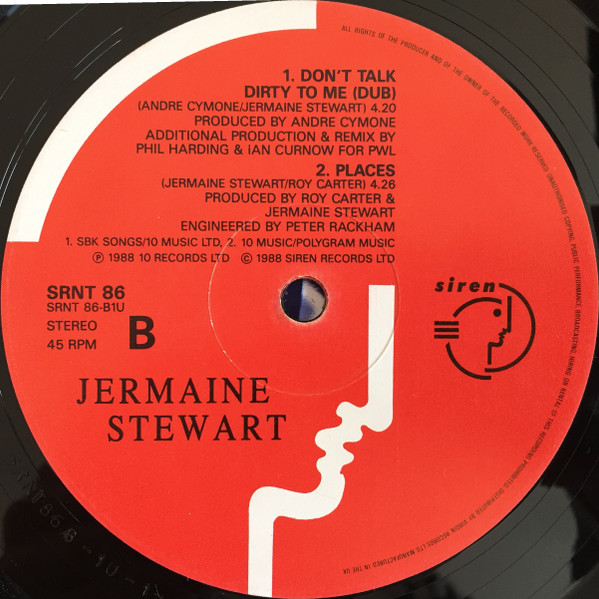 Jermaine Stewart - Don't Talk Dirty To Me | Siren (SRNT 86) - 4