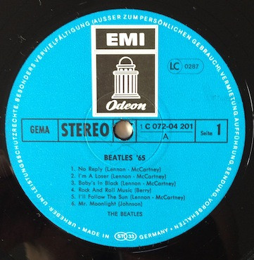 The Beatles - Beatles '65 | Odeon (1C 072-04 201) - main The Beatles - Beatles '65 | Odeon (1C 072-04 201) - main