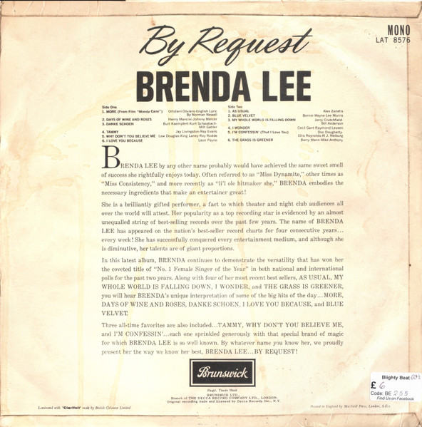 Brenda Lee - By Request | Brunswick (LAT.8576) - 2