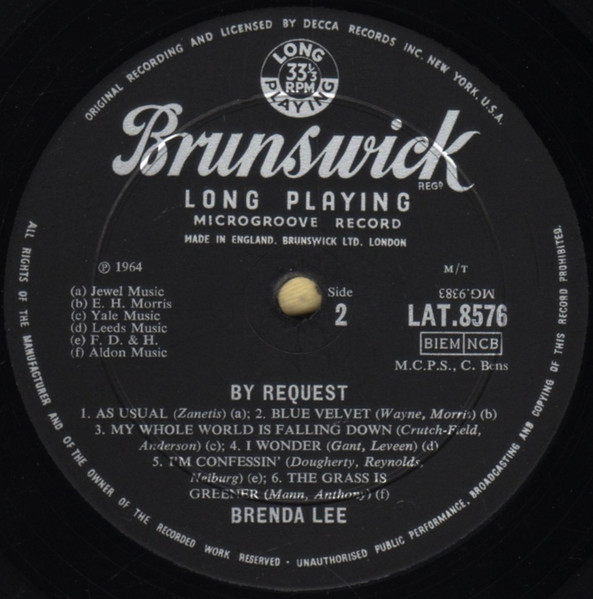 Brenda Lee - By Request | Brunswick (LAT.8576) - 4