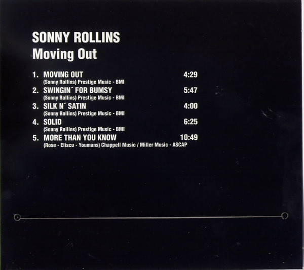 Sonny Rollins - Moving Out | Original Jazz Classics (OJC20 058-2) - 2