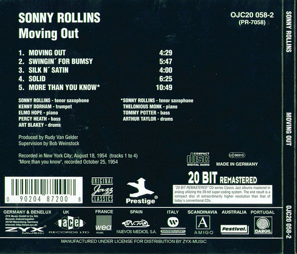 Sonny Rollins - Moving Out | Original Jazz Classics (OJC20 058-2) - 4