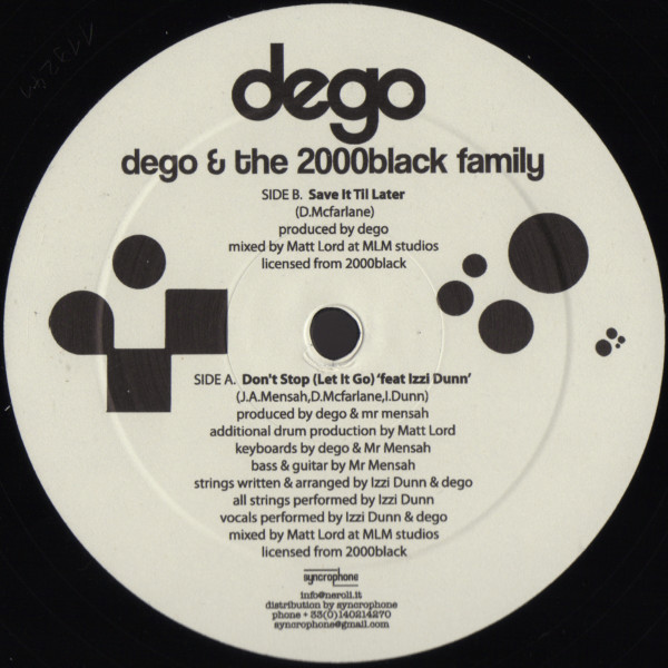 Dego & The 2000Black Family - Don't Stop (Let It Go) | Neroli (NERO 028) Dego & The 2000Black Family - Don't Stop (Let It Go) | Neroli (NERO 028)