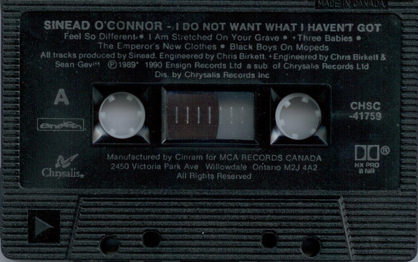 Sinéad O'Connor - I Do Not Want What I Haven't Got [Cassette] | Ensign (CHSC-41759) - 3