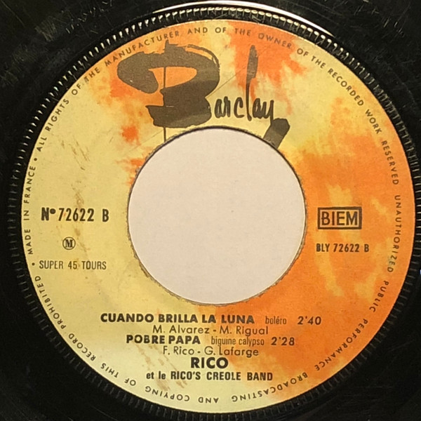 Rico's Creole Band - Maria Christina Veut Toujours Commander | Barclay (72 622 M) - 3 Rico's Creole Band - Maria Christina Veut Toujours Commander | Barclay (72 622 M) - 3