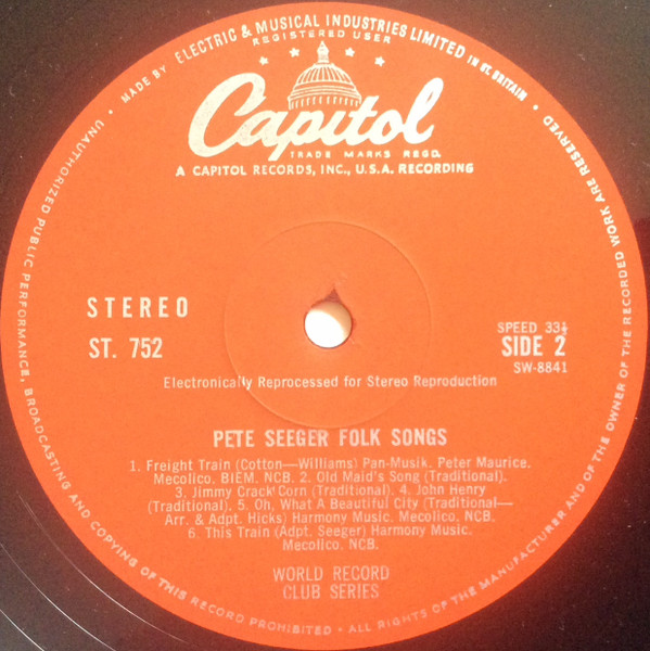 Pete Seeger - Freight Train | Capitol Records (ST 752) - 4 Pete Seeger - Freight Train | Capitol Records (ST 752) - 4