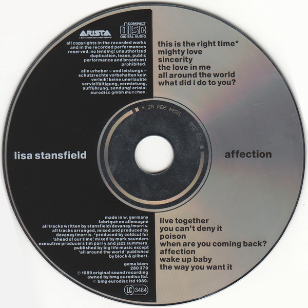 Lisa Stansfield - Affection | Arista (260 379) - 3