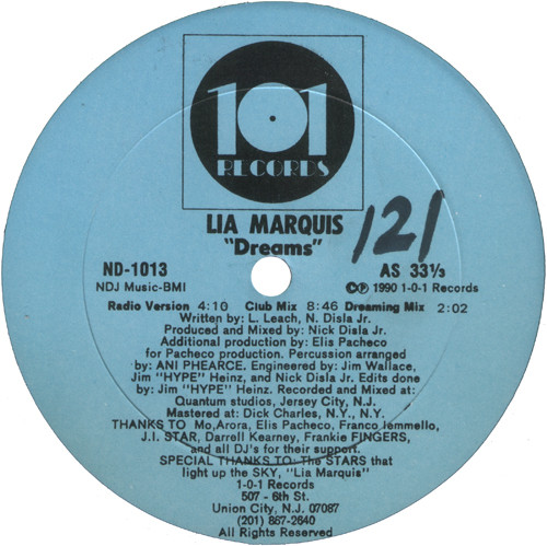Lia Marquis - Dreams | 101 Records (ND-1013) - 2