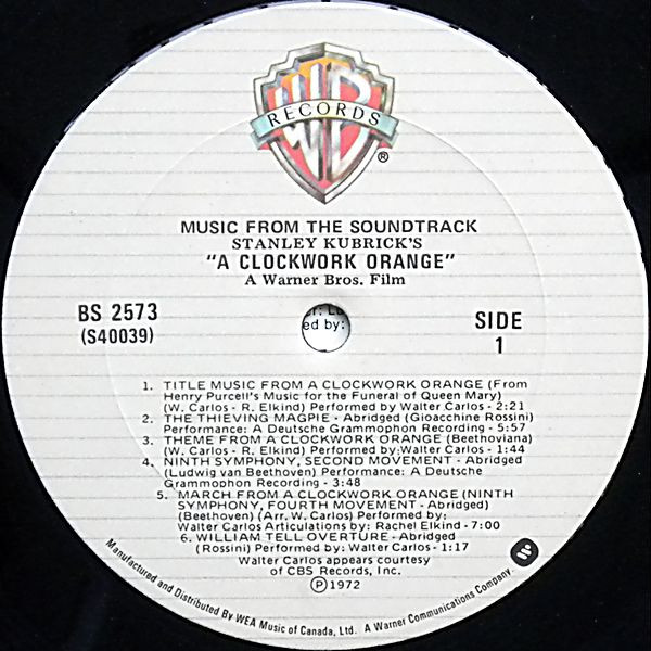 Various - Stanley Kubrick's "A Clockwork Orange" (Music From The Soundtrack) | Warner Bros. Records (BS 2573) - 3 Various - Stanley Kubrick's "A Clockwork Orange" (Music From The Soundtrack) | Warner Bros. Records (BS 2573) - 3