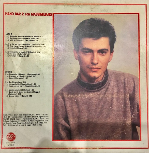 Massimiliano - Piano Bar 2 Con Massimiliano | Visco Disc (LP 70126) - 2