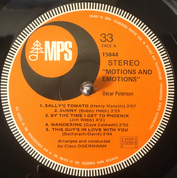 Oscar Peterson - Motions & Emotions | MPS Records (MPS. 15044) - 3 Oscar Peterson - Motions & Emotions | MPS Records (MPS. 15044) - 3