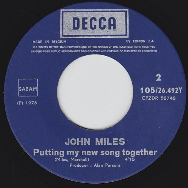 John Miles - Music / Putting My New Song Together | Decca (26.492) - 4 John Miles - Music / Putting My New Song Together | Decca (26.492) - 4