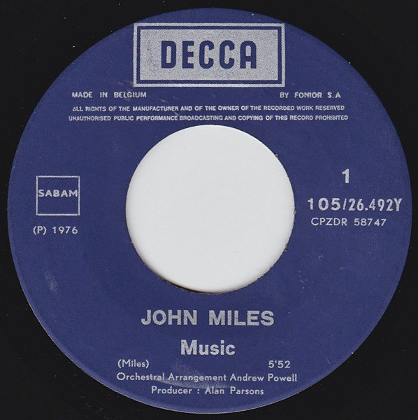 John Miles - Music / Putting My New Song Together | Decca (26.492) - 3 John Miles - Music / Putting My New Song Together | Decca (26.492) - 3