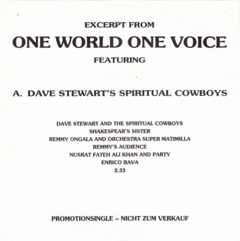 Dave Stewart And The Spiritual Cowboys / Michael Rose - Excerpt From ONE WORLD ONE VOICE | Virgin (113 590)
