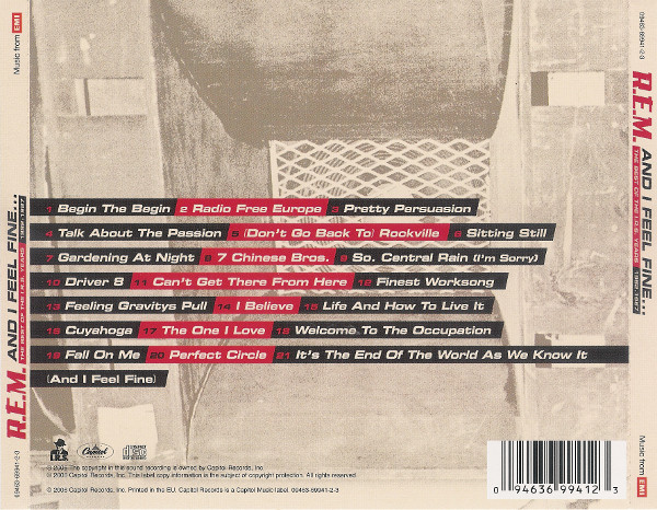 R.E.M. - And I Feel Fine...The Best Of The I.R.S. Years 1982-1987 | Capitol Records (09463-69941-2-3) - 2 R.E.M. - And I Feel Fine...The Best Of The I.R.S. Years 1982-1987 | Capitol Records (09463-69941-2-3) - 2