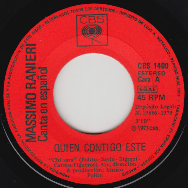 Massimo Ranieri - Canta En Español Quien Contigo Esté | CBS (CBS 1400) - 3 Massimo Ranieri - Canta En Español Quien Contigo Esté | CBS (CBS 1400) - 3
