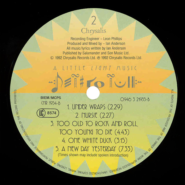 Jethro Tull - A Little Light Music | Chrysalis (0946 3 21954 1 8) - 4