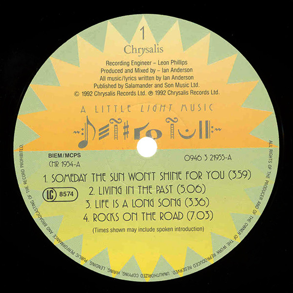 Jethro Tull - A Little Light Music | Chrysalis (0946 3 21954 1 8) - 3