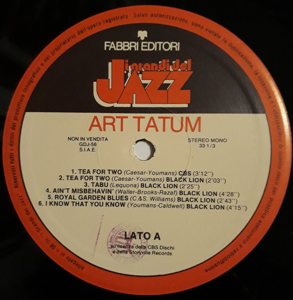 Art Tatum - Art Tatum | Fabbri Editori (GdJ 56) - 2 Art Tatum - Art Tatum | Fabbri Editori (GdJ 56) - 2