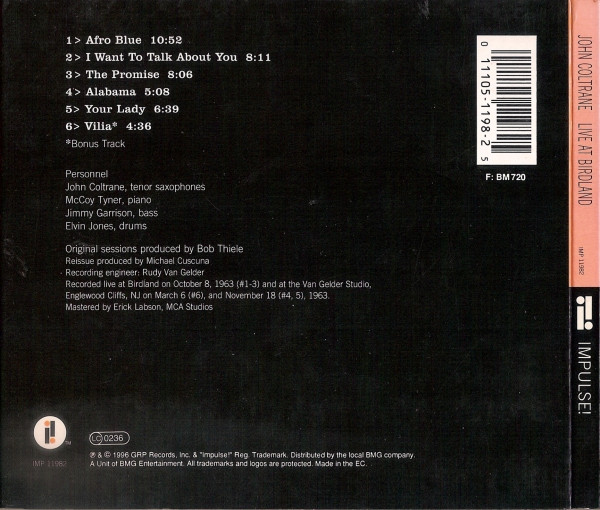 John Coltrane - Live At Birdland | Impulse! (IMP 11982) - 2