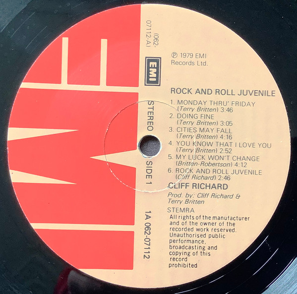 Cliff Richard - Rock 'N' Roll Juvenile | EMI (1A 062-07112) - 3 Cliff Richard - Rock 'N' Roll Juvenile | EMI (1A 062-07112) - 3