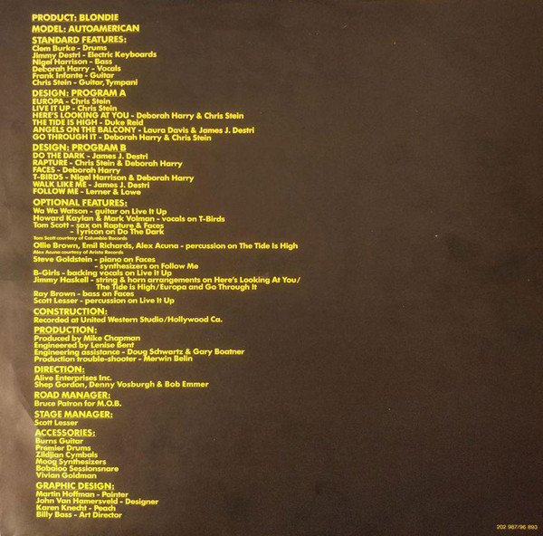 Blondie - AutoAmerican | Chrysalis (202 987-320) - 4