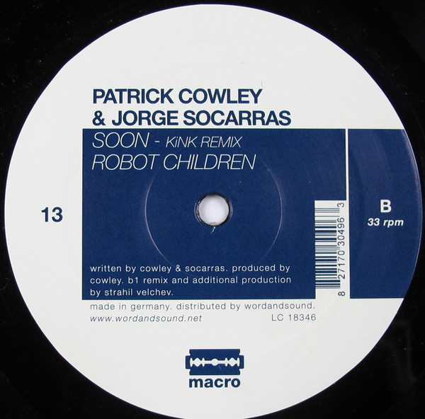 Patrick Cowley & Jorge Socarras - Soon | Macro (MACRO M13) - 3