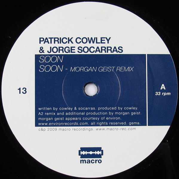 Patrick Cowley & Jorge Socarras - Soon | Macro (MACRO M13) - 2