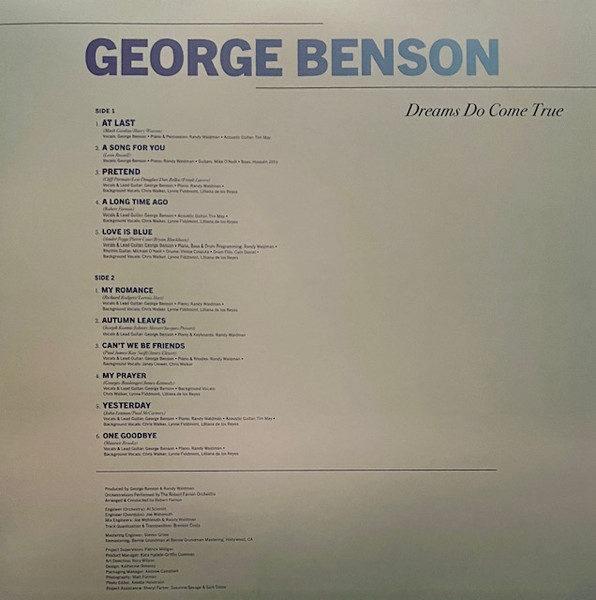 George Benson , Robert Farnon And His Orchestra - Dreams Do Come True : When George Benson Meets Robert Farnon | Rhino Records (R1 726198) - 4 George Benson , Robert Farnon And His Orchestra - Dreams Do Come True : When George Benson Meets Robert Farnon | Rhino Records (R1 726198) - 4