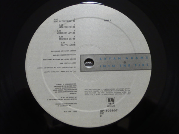 Bryan Adams - Into The Fire | A&M Records (SP 503907) - 4 Bryan Adams - Into The Fire | A&M Records (SP 503907) - 4