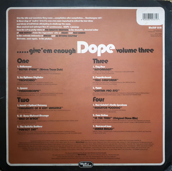 Various - Give 'Em Enough Dope Volume Three | Wall Of Sound (WallLP 010) - 2 Various - Give 'Em Enough Dope Volume Three | Wall Of Sound (WallLP 010) - 2