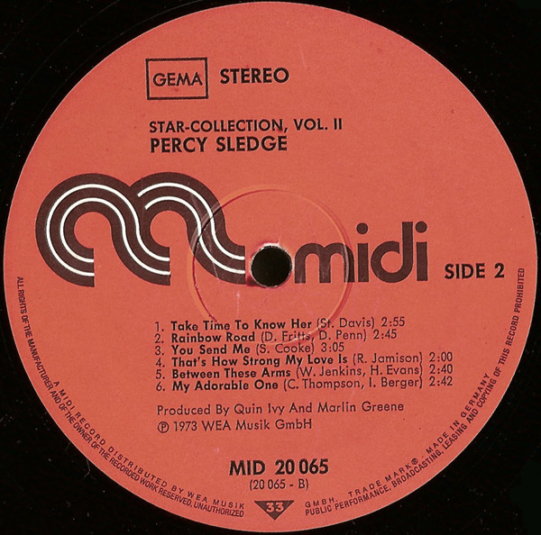 Percy Sledge - Star-Collection Vol. 2 | Midi (MID 20 065) - 4 Percy Sledge - Star-Collection Vol. 2 | Midi (MID 20 065) - 4