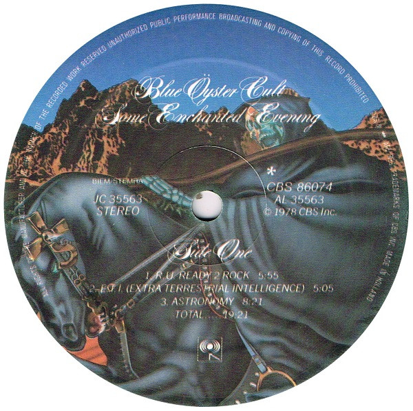 Blue Öyster Cult - Some Enchanted Evening | CBS (86074) - 3 Blue Öyster Cult - Some Enchanted Evening | CBS (86074) - 3