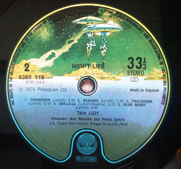 Thin Lizzy - Night Life | Vertigo (6360 116) - 4