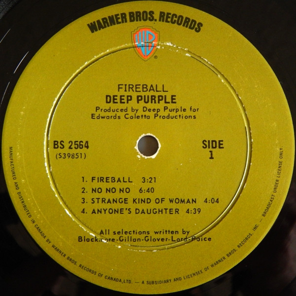 Deep Purple - Fireball | Warner Bros. Records (BS 2564) - 4