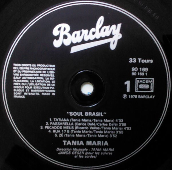 Tania Maria - Brazil With My Soul | Barclay (90169) - 3 Tania Maria - Brazil With My Soul | Barclay (90169) - 3